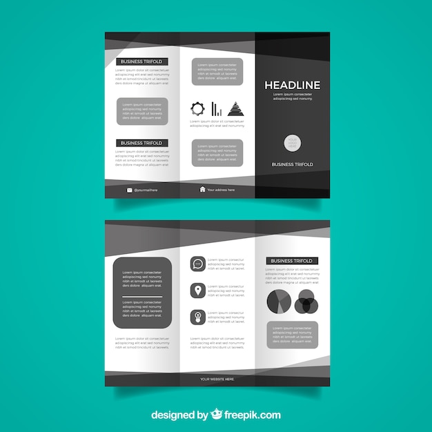 Free vector business trifold in flat style