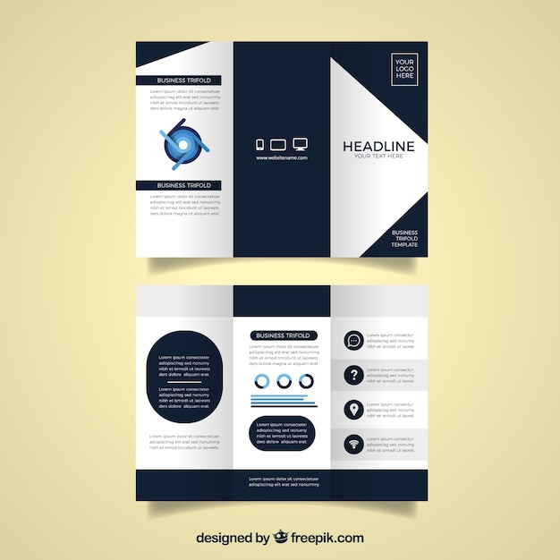 Business trifold in flat style