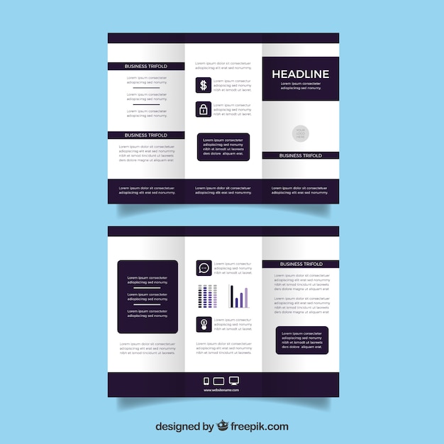 Business trifold in flat style