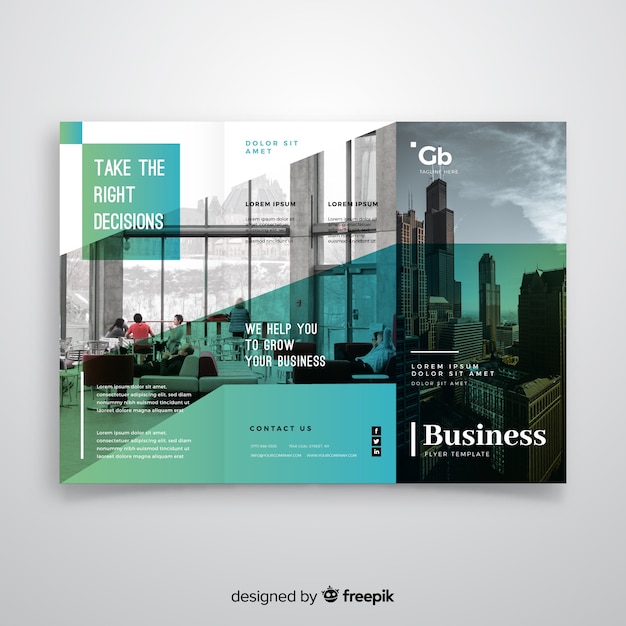 Free vector business trifold flyer template