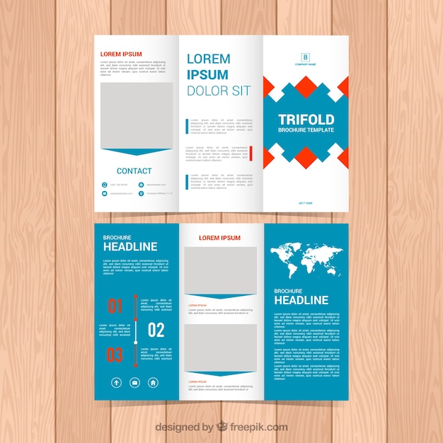 Free vector business triptych with charts and map