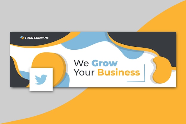 Free vector business twitter cover template