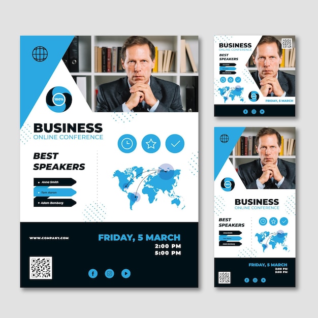 Free vector business webinar concept template