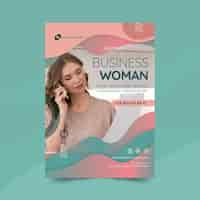 Free vector business woman a5 flyer