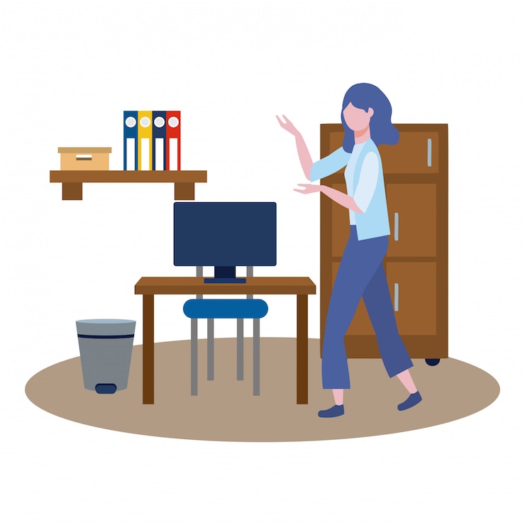 Free Vector business woman avatar of cartoon   