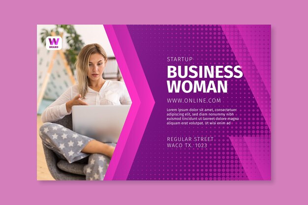 Business woman banner template