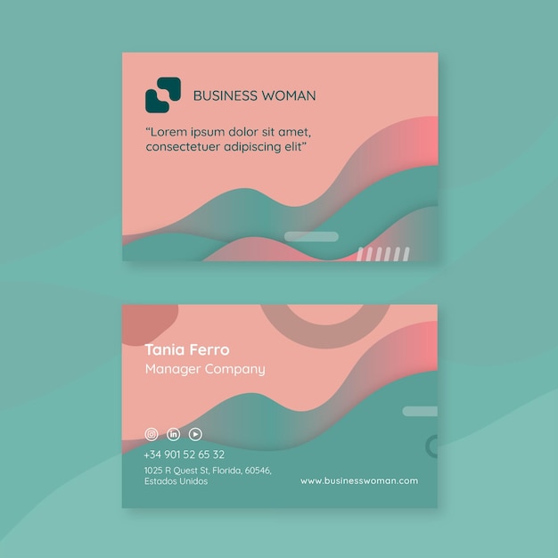 Free vector business woman business card template