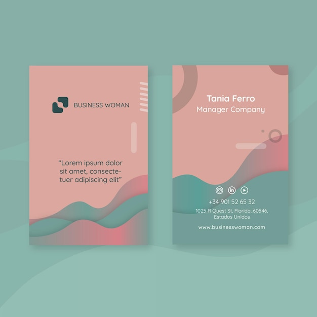 Free vector business woman business card