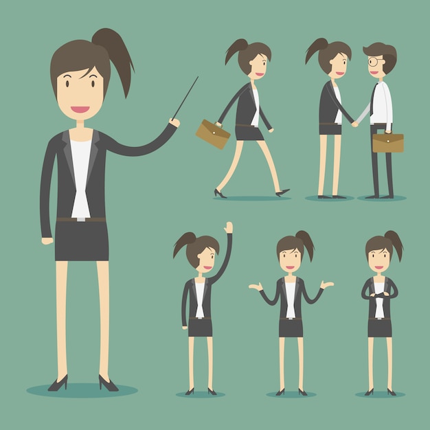 Free vector business woman characters