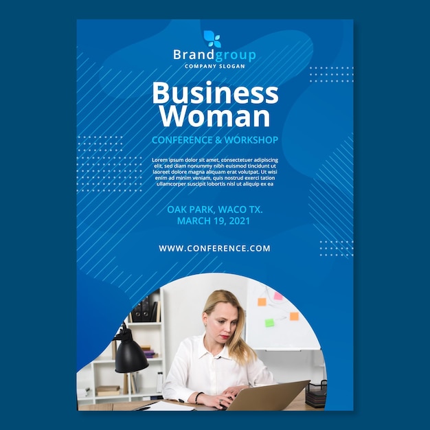 Free vector business woman flyer template