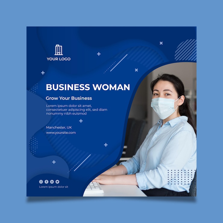 Free Vector business woman flyer template