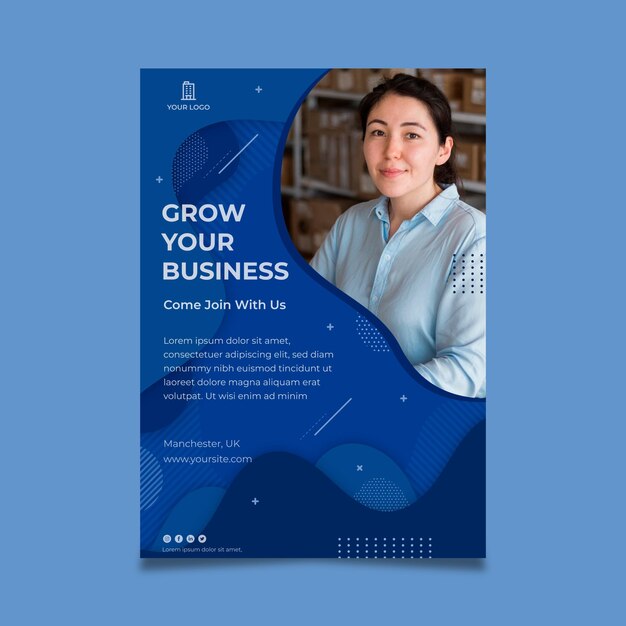 Business woman flyer template