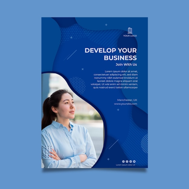 Business woman flyer template