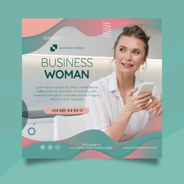 Free vector business woman flyer