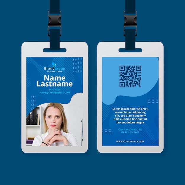 Business woman id card template