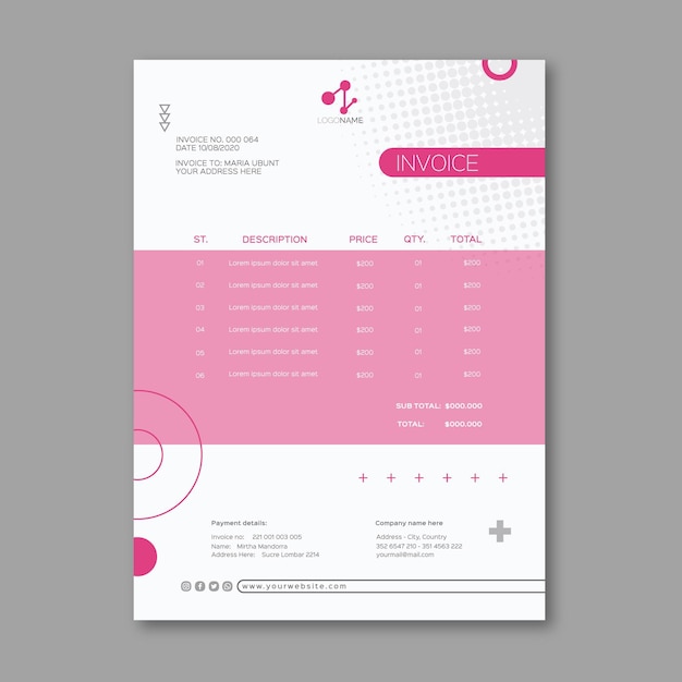 Free vector business woman invoice template