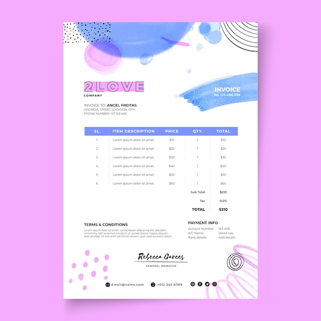 Free vector business woman invoice template