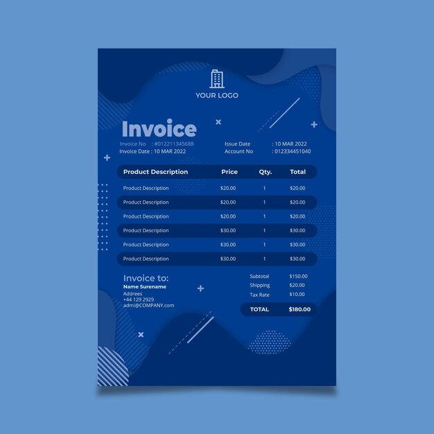 Business woman invoice template