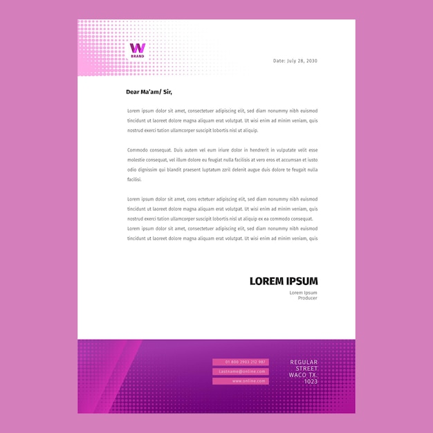 Free vector business woman letterhead template