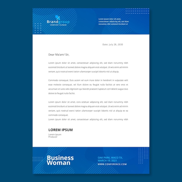 Business woman letterhead template