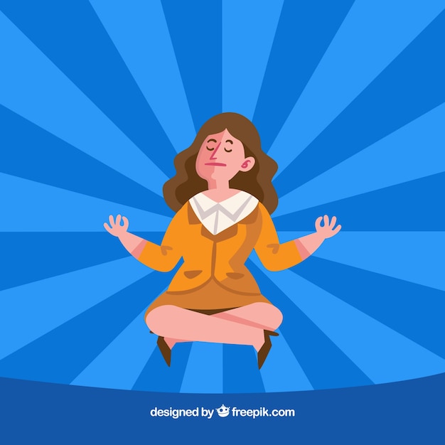 Free vector business woman meditating