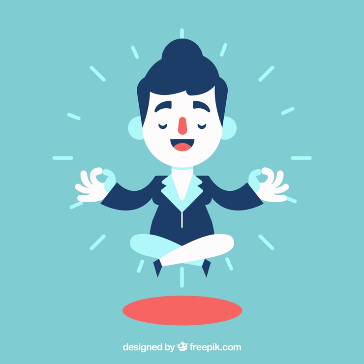 무료 Vector 명상하는 비즈니스 우먼