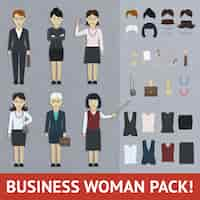 Free vector business woman pack