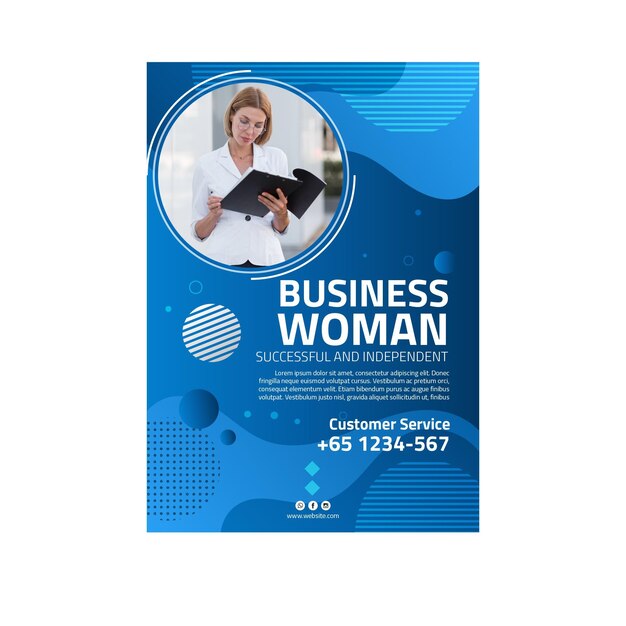 Business woman poster template