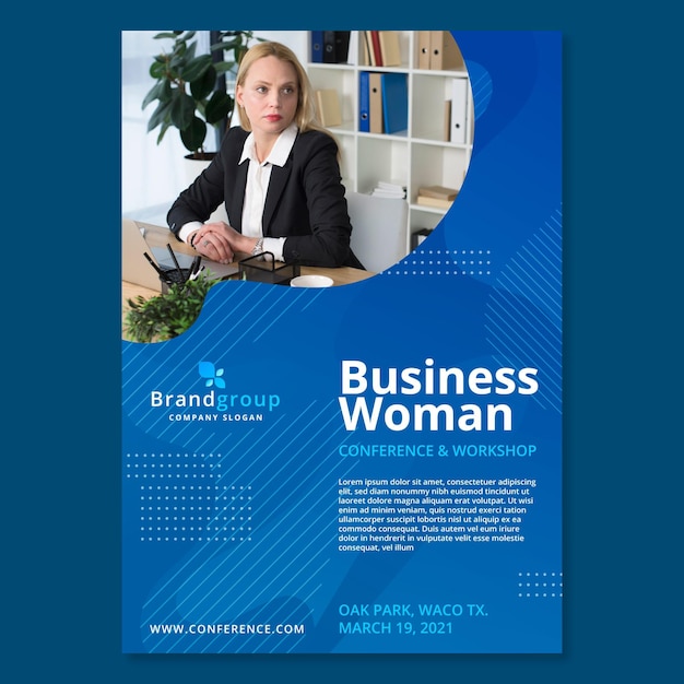 Free vector business woman poster template