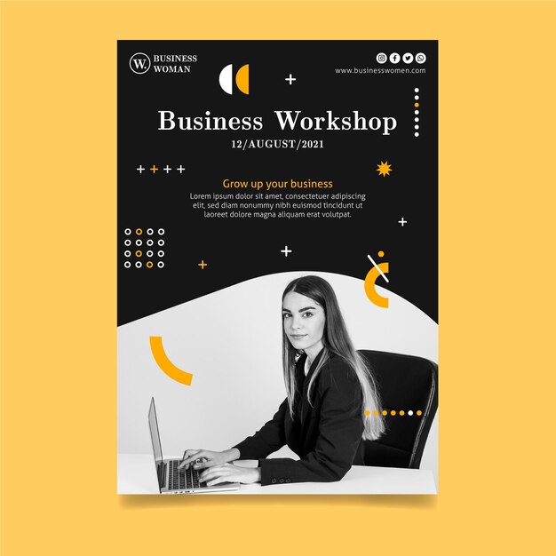 Business woman poster template