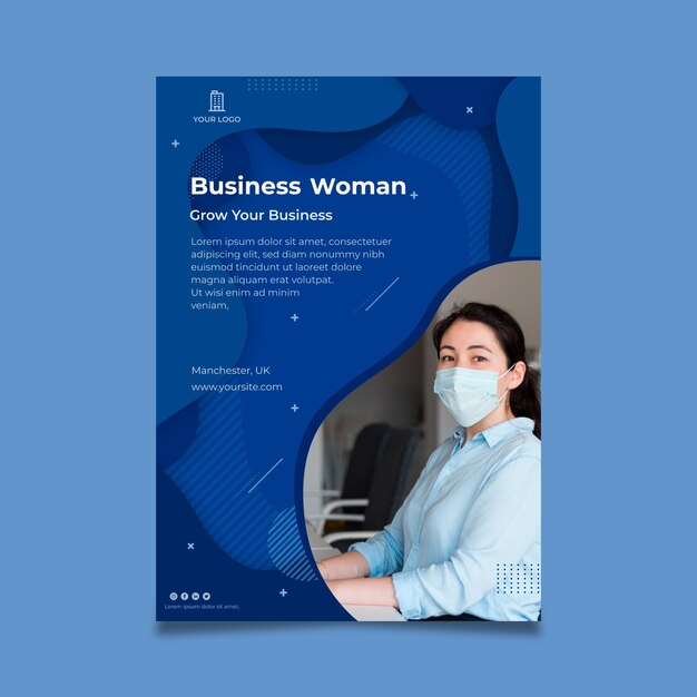 Business woman poster template