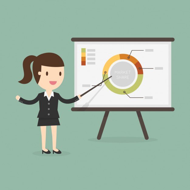 Free vector business woman in a presentation