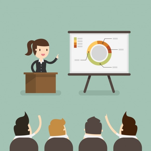 Free vector business woman in a presentation