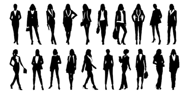 Free vector business woman silhouette fashion girl silhouette