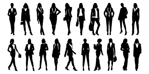 Business woman silhouette fashion girl silhouette