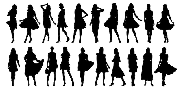 Free vector business woman silhouette fashion girl silhouette