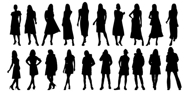 Business woman silhouette fashion girl silhouette