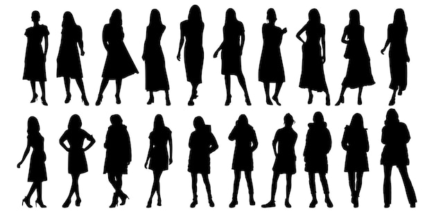 Business woman silhouette fashion girl silhouette