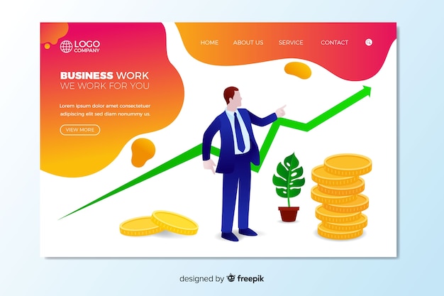 Business work landing page template