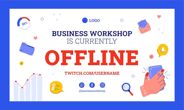 Free vector business workshop offline twitch background