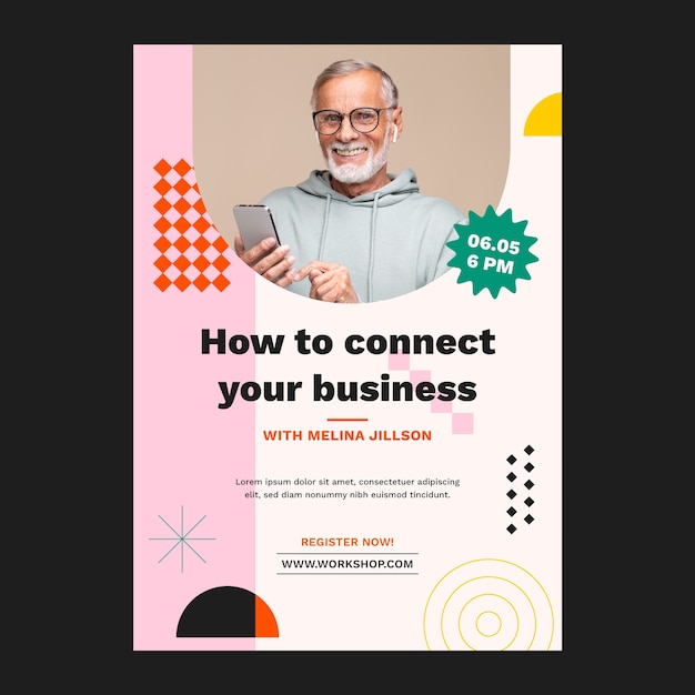 Free vector business workshop poster template