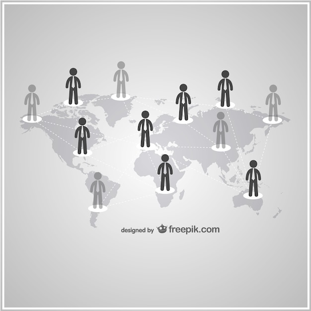 Free vector business world connection people vector