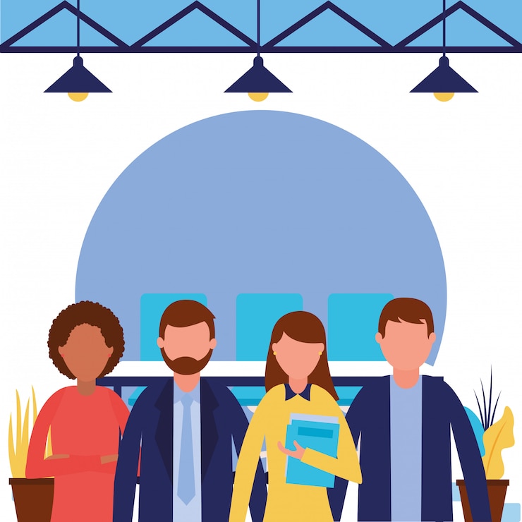 Free Vector businessman and businesswoman avatar 