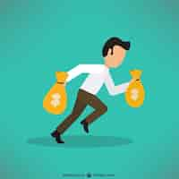 Free vector businessman carrying a lot of money