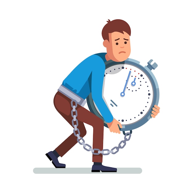 Бесплатное векторное изображение Бизнесмен, прикованный к часам