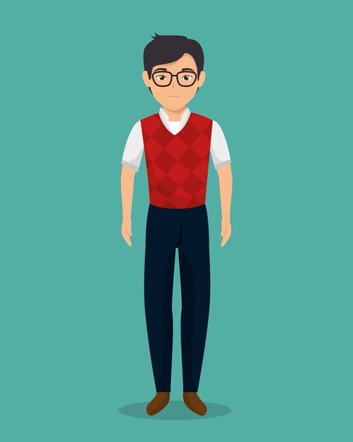 businessman character avatar isolated