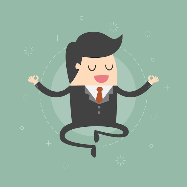 Free vector businessman character relaxing