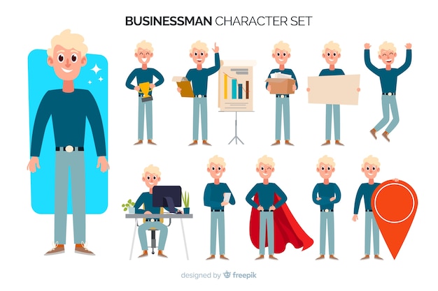 Businessman character set