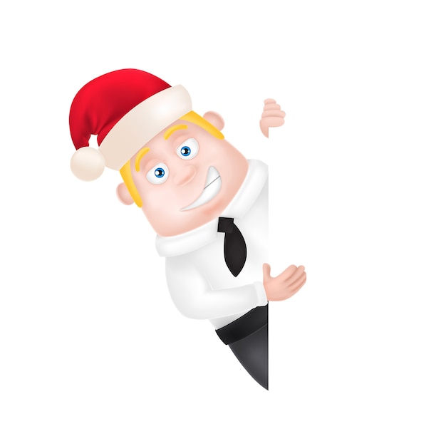 Free vector businessman in christmas hat