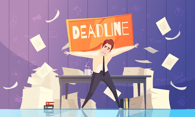 Free Vector businessman deadline problems cartoon  